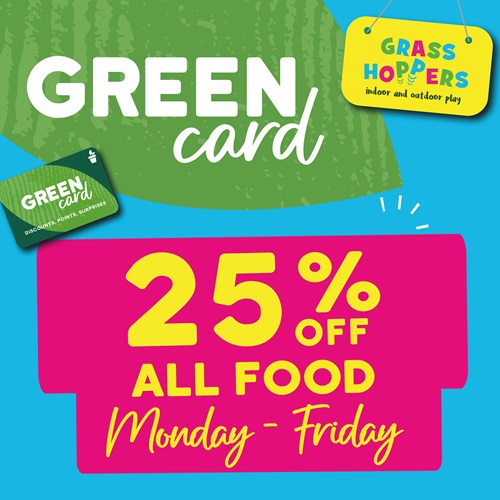 Grass Hoppers 25% Off Food